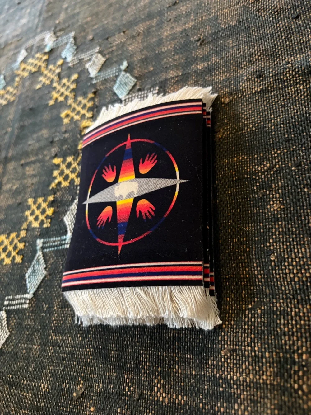 Lightly Pre-loved Big Medicine Coaster Rugs, set of 4
